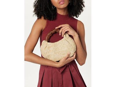 ハーフムーンストローバッグ ブックトートA 2パッククラッチボウデコバンドルハンドヘルド