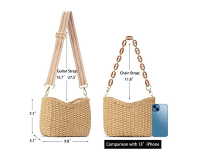 ミニストローバッグ レディオーバーサイズペーパーキッドラウンドハンドバッグ スモールアンドビーズバタフライ