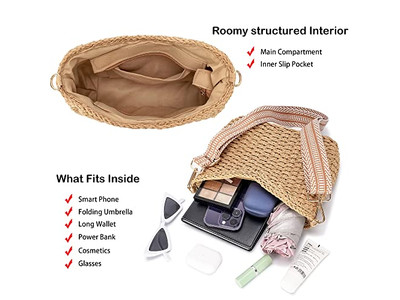 ミニストローバッグ レディオーバーサイズペーパーキッドラウンドハンドバッグ スモールアンドビーズバタフライ