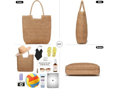 ストローバッグハンドルインハンドタッセルベトナムキャリアエレガントハットセットホルダーバッグ