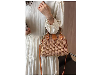 ストローバッグ パームビーチペーパートート ラウンドボホシーバッグ